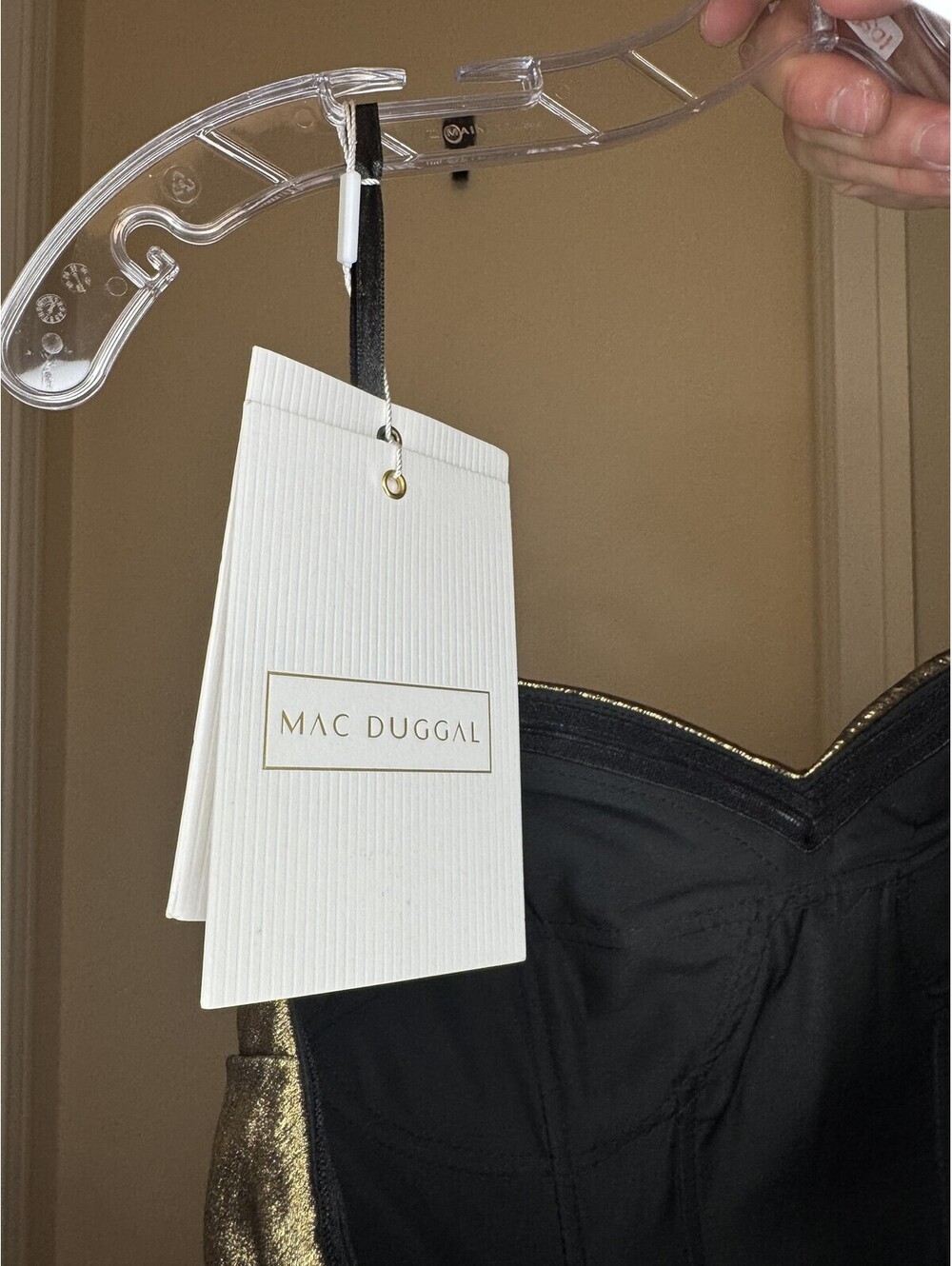 Mac Duggal Corset Gold Size 6 - Picture 3 of 5